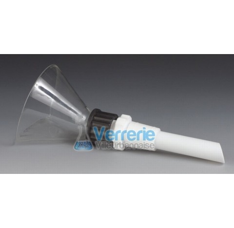 Entonnoir verre / PTFE rodage NS 29/32 tube D.I : 20 mm D.E : 17 mm Temp. Max. de -200 a 250 degre