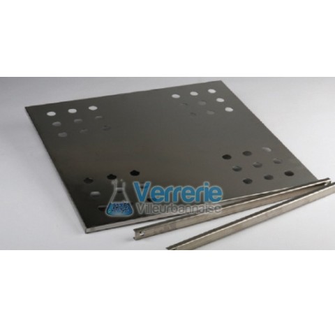 Etagere inox de dessicateur Dim : 515 x494 x 13 mm rail en aluminium