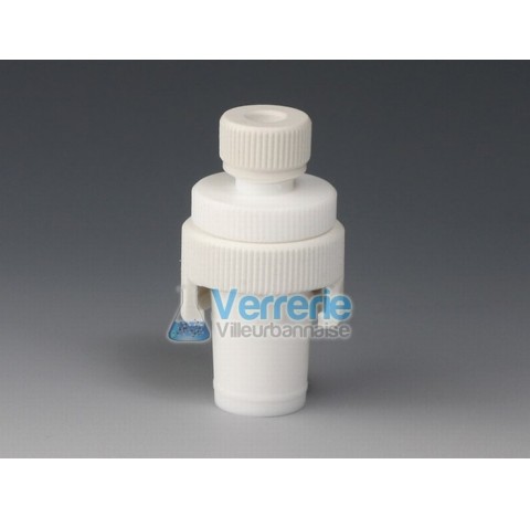 Connecteur pour tube diam int 8 et ext 10 rodage 29/32 en PTFE Temp. -200 a + 205 degre