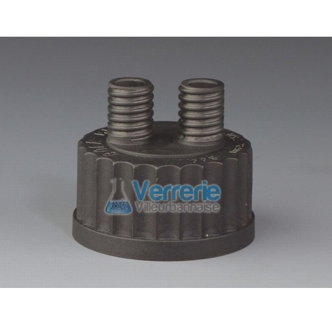 Bouchon distributeur PTFE EX GL 45, 3 xPas de vis GL 14, max. Diam de la tige 8,0 mm Temp. Max. de -
