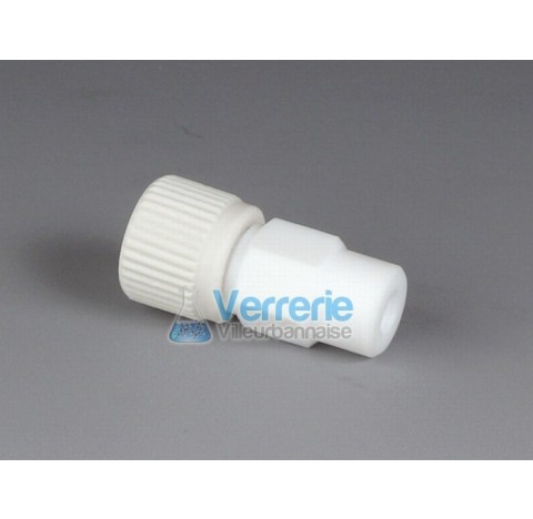 Adaptateur PTFE avec pas de vis femelleUNF1/428G pour tuyau HPLC de tuyau diam int x ext: 0,8x1,6 mm