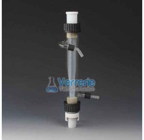 Condenseur vertical en PTFE / verre longueur 450mm avec 2 rodage 29/32 Temp max de -200 a + 250 degr