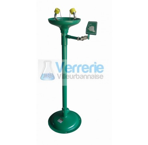 Laveur d'yeux de securite sur pied a commande manuelle a Vasque en ABS a Tuyauterie en acier galvani