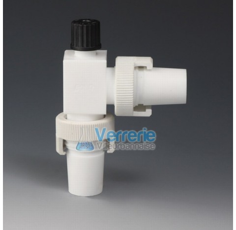 Tete de distillation 2 rodages 29/32 etconnection pour termometre diam 10 mm angle de 90 degre ferme