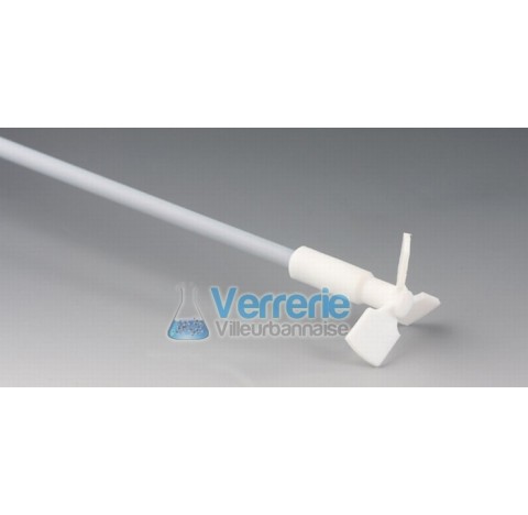 Mini helice d'agitation PTFE longueur 350 mm, Diam de la tige 6 mm, Passage dans un rodage 45/40 Tem