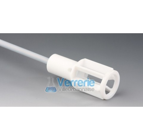 Tige d'agitation en eventail PTFE longueur 300 mm, Diam de la tige 8 mm, Diam X Haut de la pale 24x3