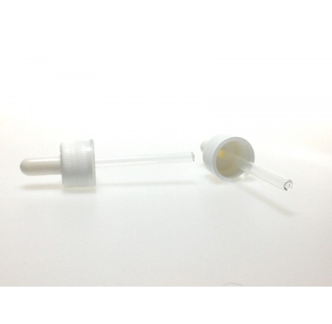 Monture compte goutte nasale PP28 inviolable pour flacon 60 ml tetine blanche