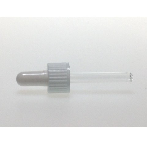 Monture compte goutte nasale DIN18 inviolable pour flacon 15 ml avec tetine blanche