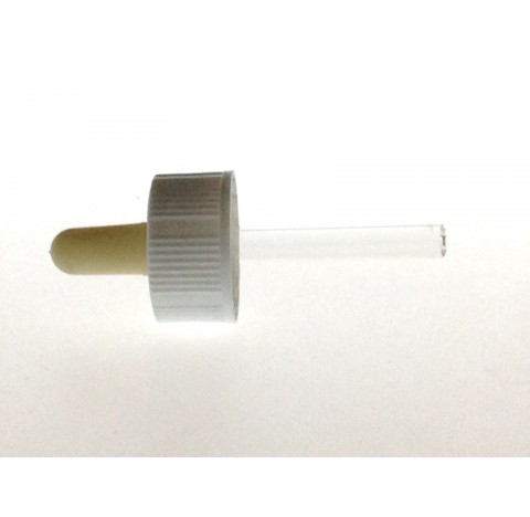 Monture compte goutte nasale PP28 non inviolable pour flacon 30 ml tetine blanche