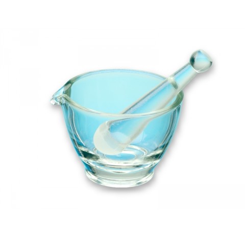 Mortier et pilon en verre transparent diametre 150 mm volume 750 ml condtionnement de 8 pieces