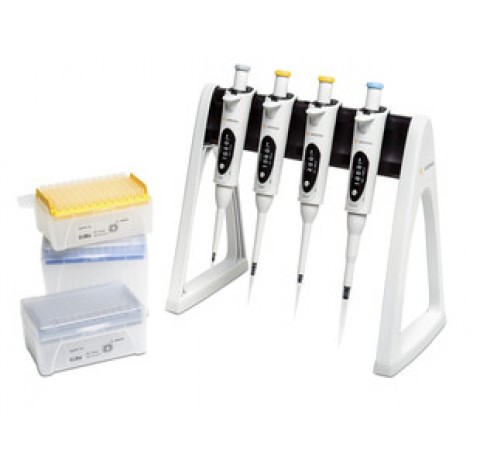 Rack pipettes mLINE 4-pack, pipettes mLINEs 0.5-10 ul, 10-100 ul, 20-200 ul, 100-1000 ul, rack de po