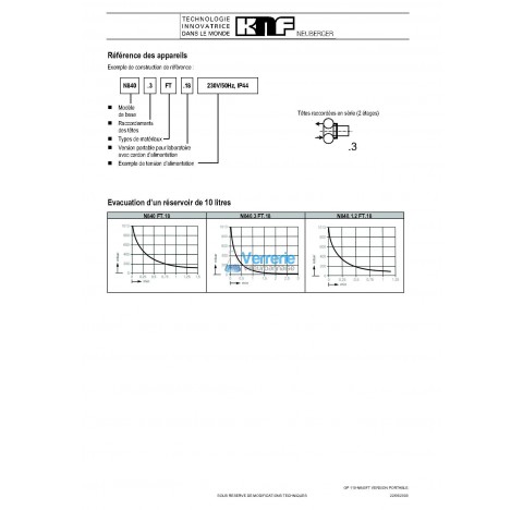 Pompe a vide et compresseur a membrane gaz LABOPORT  anticorrosion pour laboratoires alim : 230V 50H