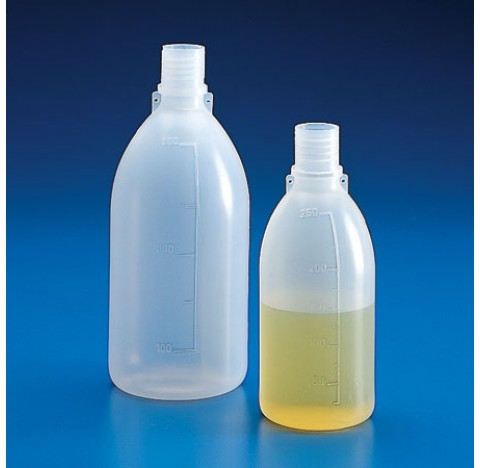 Flacon EO PE sans bouchon 1 litre GL32 Diam ext 95 mm hauteur 222mm diam int du col 23 mm graduation