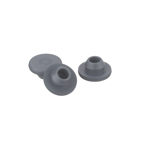 Obturateur 13 mm de type bouchon droit ultrapur en caoutchouc, bromobutyle gris/47 (Boite de 1000)