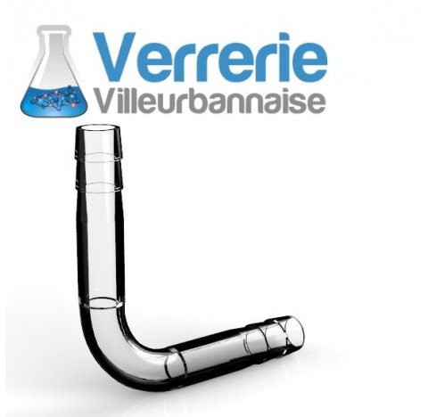 Olive coudée 90° diamètre 10 mm en verre borosilicate