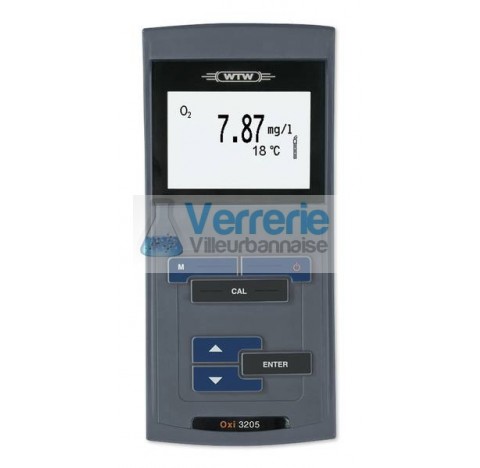 Oxymetre WTW robuste et convivial avec ecran graphique LCD retro-eclaire pour des mesures de routine