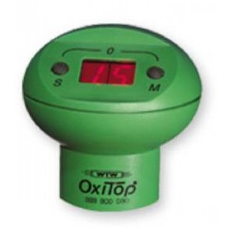 1 tete de mesure OxiTop (verte) a 2 touches (M pour mesure en cours, S pour mesures memorisees,  max