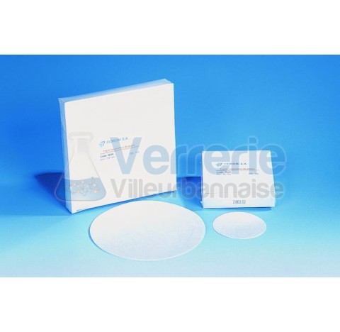 disque filtre en microfibres de quartz (sans liant) Dim. : 118 mm paquet de 50