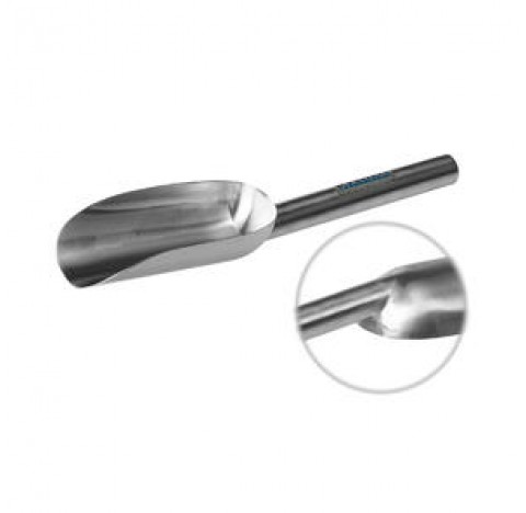 Pelle pharmaceutique 150ml diam 40mm long de pelle 100mm longueur totale 215mm en inox