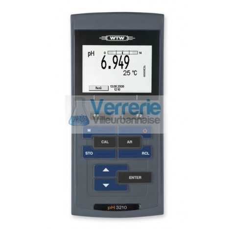 pH/mV-metre WTW professionnel de terrain retro-eclaire, pour des applications de terrain avec enregi