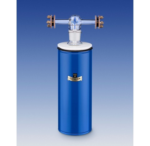 Piège à froid de 1 litre 45/40 et brides NW16 (DN16) avec colliers.<br>Le diamètre du piège en verre