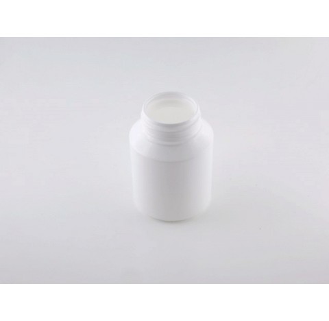 Pilulier 100 ml en PEHD blanc, inviolable bague P40