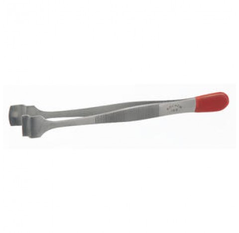 Pincette pour filtrepapier long 125 mm en inox bouts 12 mm de large