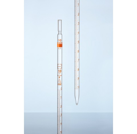 Pipette graduee pour ecoulement partiel classe B, verre AR, 0.1 ml 2