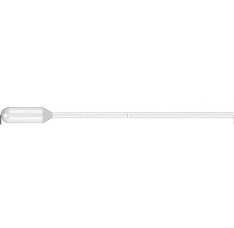 Pipette de transfert 7,5 ml en PEBD , 20 gouttes par ml, volume d'aspiration 3,2 ml, longueur 155 mm