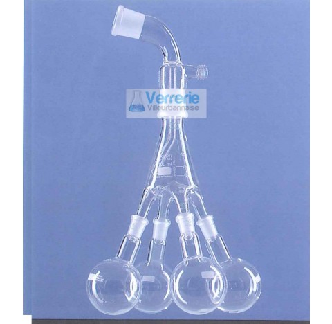 Distributeur receveur selon Bredt complet 100ml rodages 29/32 et 19/26 constitue d'une allonge coude