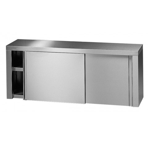 Placards suspendus inox 2000x400mm hauteur 600mm avec 2 portes coulissante et une etagere