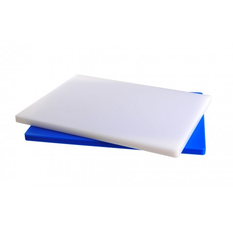 Planche a decouper en PE bleue 610x460 ep 25 mm90 degre maximum , compatible avec le lave vaisselle