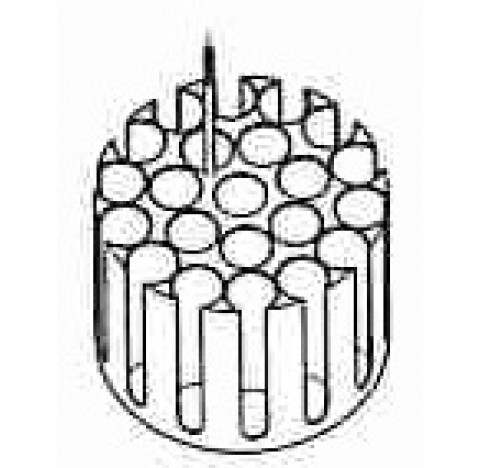 Portoir pour 22 x 4 - 10 ml diametre orifices 17,5 mm longueur 61 mm Hettich