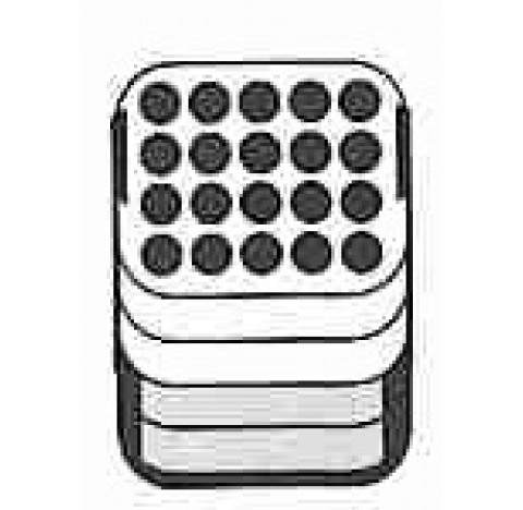 Portoir pour 20 x 1,6 - 7 ml diametre orifices 13,5 mm , longueur 84 mm Hettich