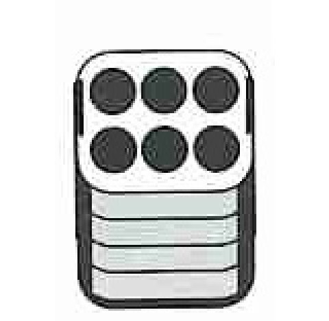 Portoir pour 6 x 25HET,30 ml diametre orifices 26,5 mm , longueur 84 mm Hettich