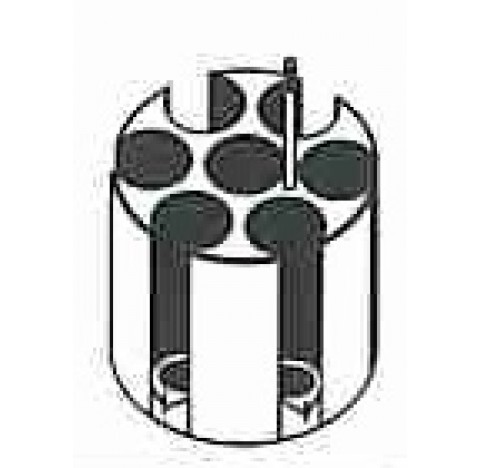 Adaptateur pour 7 x 50 ml tube conique type Falcon diametre d'orifice 31 mm longueur 96 mm Hettich