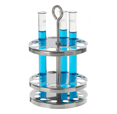 portoir de tube a essai diam 20mm dim diam 98 mm hauteur 165mm 9 tubes a essai diam 20 mm en inox av