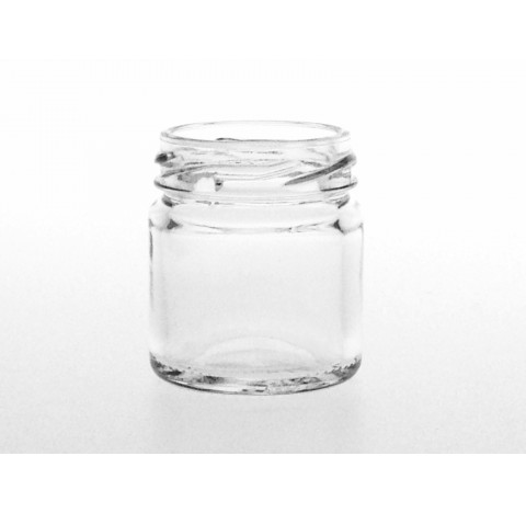 Bocal rond 41 ml en verre blanc bague TO 43, Twist off