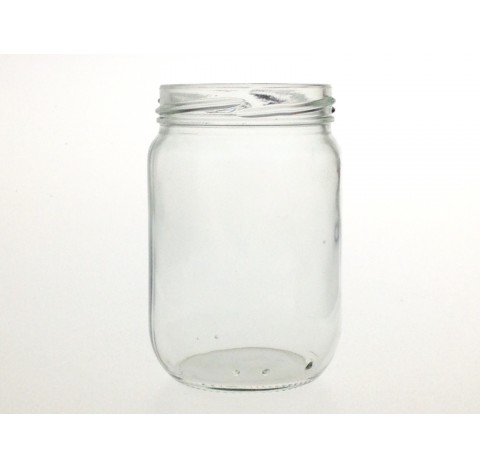 Bocal rond 280 ml en verre blanc bague TO63, Twist off