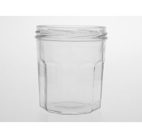 Bocal cylindrique 325 ml en verre blanc bague TO82 menage, Twist off