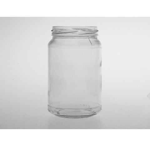 Bocal cylindrique 370 ml en verre blanc bague TO63, Twist off
