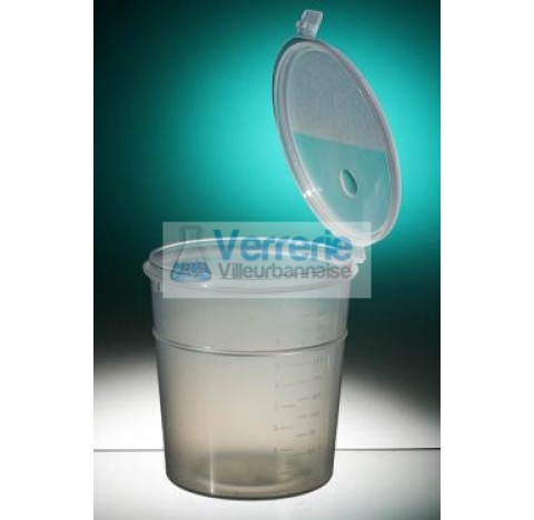 Pot droit 300ml Polypropylene naturel gradue FL300-01