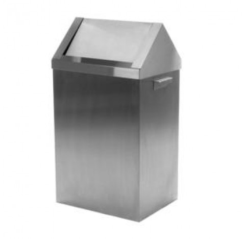 Poubelle carre en inox dim: 400x300 mm hauteur 740 mm