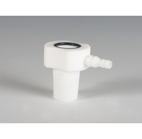 Adaptateur PTFE pour filtration sous vide avec rodage male 29/32 et embout cannele diametre 9-12 mm