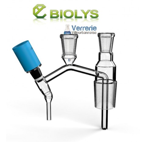 Raccord 14/23 - 29/32 avec robinet pointeau PTFE pour micro séparateur reference FSM04226