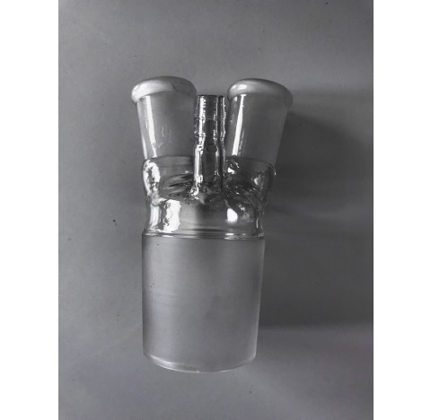 Raccord 45/40 male 2x 19/26 femelle et une olive diamètre 10mm verre borosilicate