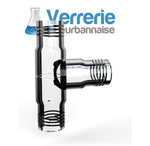 Raccord en T avec pas de vis SVL15  avec bouchons et joints pour tube diam 8 mm