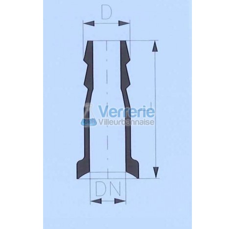 Raccord DN 15 KZB avec olive diam 11 en verre