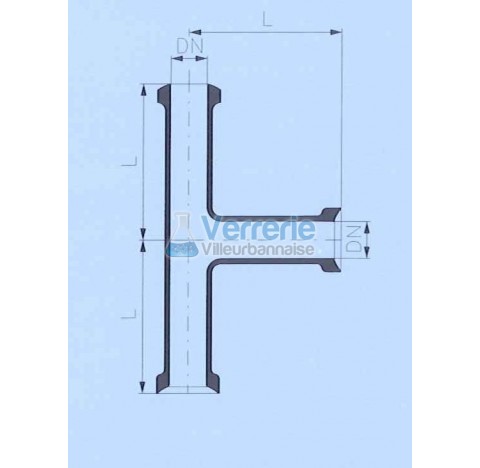 Raccord en T avec 2 DN 200 KZB et un DN 200 KZA Longueur 300 mm