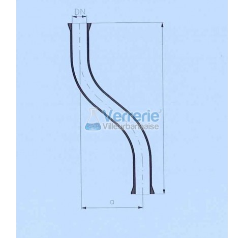 Raccord en S 2x DN 50 RK longueur 300mm entraxe 100 mm